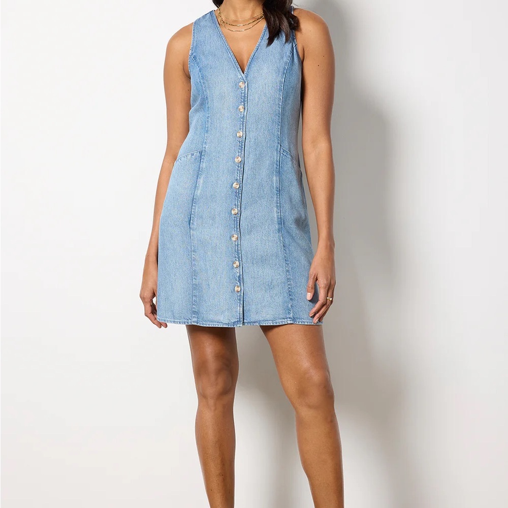 Cloth & Stone Denim Cinch-back Mini Dress